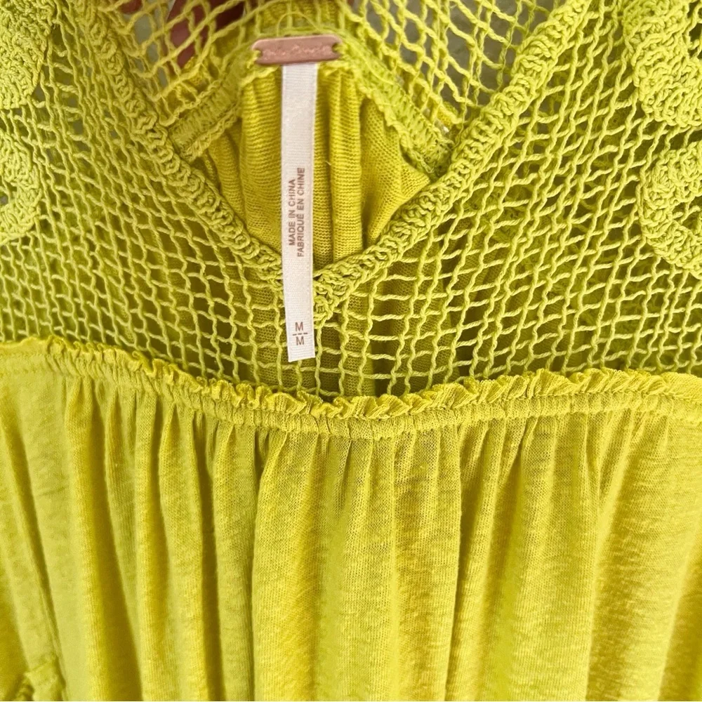 Free People Boho Crochet Pleated Asymmetrical Tunic - Picture 6 of 7